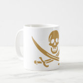 Aztec Gouden Schedel & Cutlass Piraat Calico Jack Koffiemok (Voorkant links)