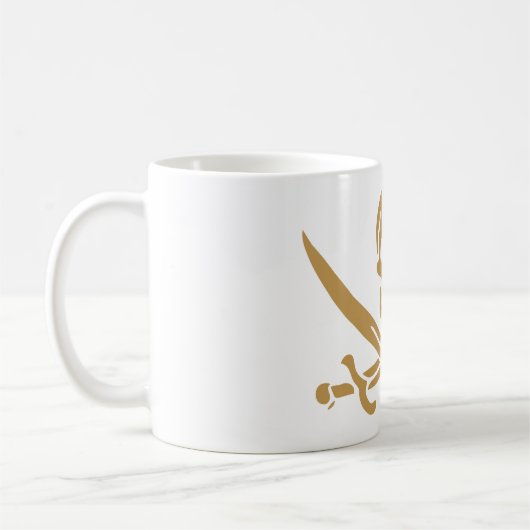 Aztec Gouden Schedel & Cutlass Piraat Calico Jack Koffiemok (Links)