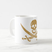Aztec Gouden Schedel & Cutlass Piraat Calico Jack Koffiemok (Voorkant links)