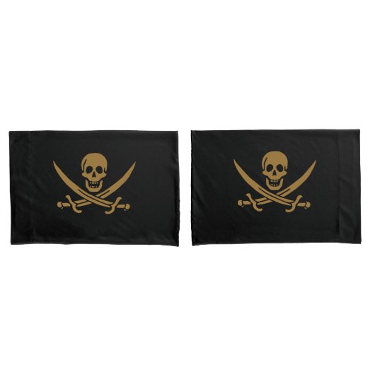 Aztec Gouden Schedel & Cutlass Piraat Calico Jack Kussensloop (Voorkant-Set)
