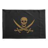 Aztec Gouden Schedel & Cutlass Piraat Calico Jack Kussensloop (Achterkant-Rechts)