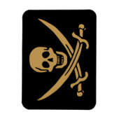 Aztec Gouden Schedel & Cutlass Piraat Calico Jack Magneet (Verticaal)