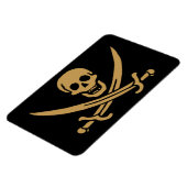 Aztec Gouden Schedel & Cutlass Piraat Calico Jack Magneet (Linkerzijde)