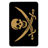 Aztec Gouden Schedel & Cutlass Piraat Calico Jack Magneet (Verticaal)