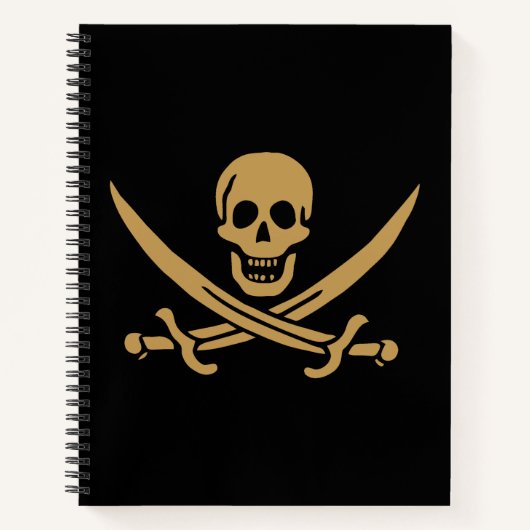 Aztec Gouden Schedel & Cutlass Piraat Calico Jack Notitieboek (Voorkant)