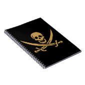 Aztec Gouden Schedel & Cutlass Piraat Calico Jack Notitieboek (Rechterzijde)
