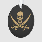 Aztec Gouden Schedel & Cutlass Piraat Calico Jack Ornament (voorkant)