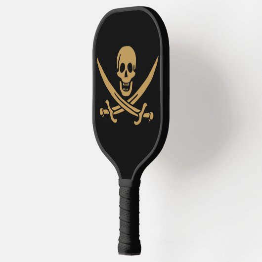 Aztec Gouden Schedel & Cutlass Piraat Calico Jack Pickleball Paddle (Links)