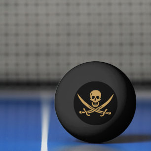 Aztec Gouden Schedel & Cutlass Piraat Calico Jack Pingpongbal