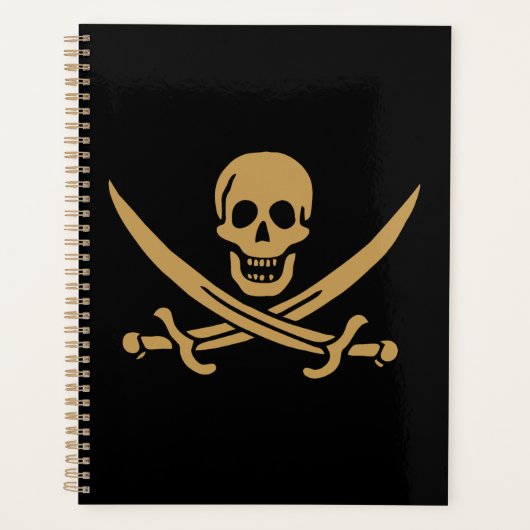 Aztec Gouden Schedel & Cutlass Piraat Calico Jack Planner (Voorkant)