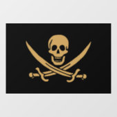 Aztec Gouden Schedel & Cutlass Piraat Calico Jack Raamsticker (Vel)