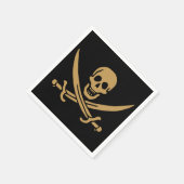 Aztec Gouden Schedel & Cutlass Piraat Calico Jack Servet (Hoek)