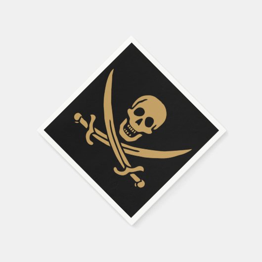 Aztec Gouden Schedel & Cutlass Piraat Calico Jack Servet (Hoek)