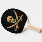 Aztec Gouden Schedel & Cutlass Piraat Calico Jack Tafeltennisbatje (Zijkant)