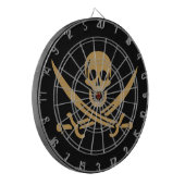Aztec Gouden Schedel & Sabel Piraat Calico Jack Dartbord (Voorkant Links)
