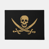 Aztec Gouden Schedel & Sabel Piraat Calico Jack Deurmat (Voorkant)