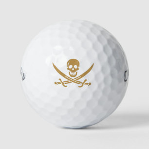 Aztec Gouden Schedel & Sabel Piraat Calico Jack Golfballen