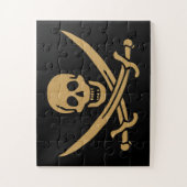 Aztec Gouden Schedel & Sabel Piraat Calico Jack Legpuzzel (Verticaal)