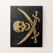 Aztec Gouden Schedel & Sabel Piraat Calico Jack Legpuzzel (Verticaal)