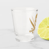 Aztec Gouden Schedel & Sabel Piraat Calico Jack Shot Glas (Links)