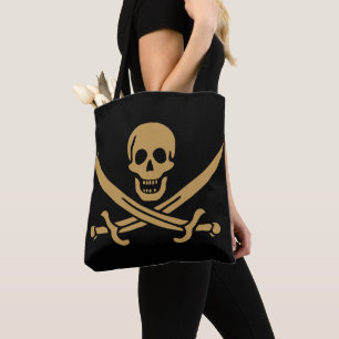 Aztec Gouden Schedel & Sabel Piraat Calico Jack Tote Bag