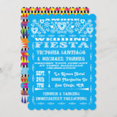 Aztec Graphic Mexican Wedding Papel Picado nodigt  Kaart (Voorkant / Achterkant)