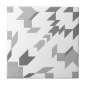 Aztec Gray White Geometric Ikat Boho Tribal Tegeltje (Voorkant)