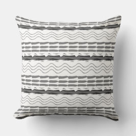 Aztec Grey Abstract Geometric Pattern Kussen