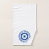 Aztec Grieks cirkelvormig naaldhoekspatroon blauw Bad Handdoek (Handdoek)