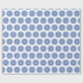 Aztec Grieks cirkelvormig naaldhoekspatroon blauw Cadeaupapier (Vlak)