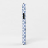 Aztec Grieks cirkelvormig naaldhoekspatroon blauw Case-Mate iPhone Case (Achterkant/rechts)