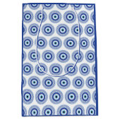 Aztec Grieks cirkelvormig naaldhoekspatroon blauw Medium Cadeauzakje (Voorkant)