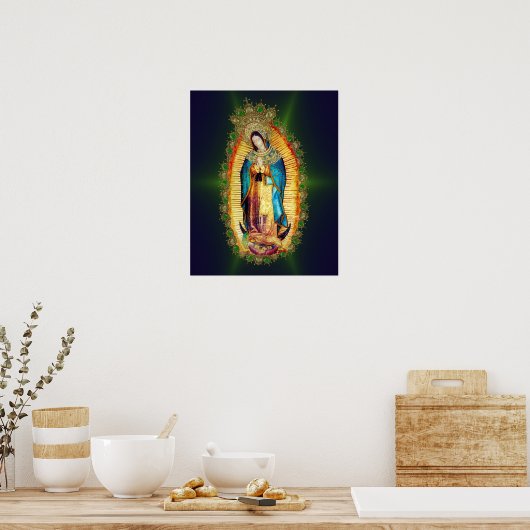 Aztec Guadalupe Mexico Mexican Tilma Poster (Keuken)