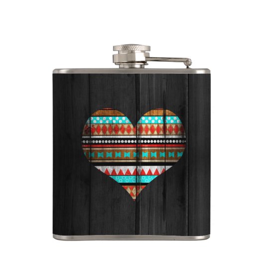 Aztec hart heupfles (Achterkant)