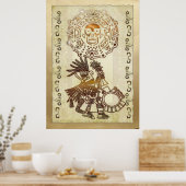 AZTEC Huitzilopochti Folk Art Motif Poster (Keuken)