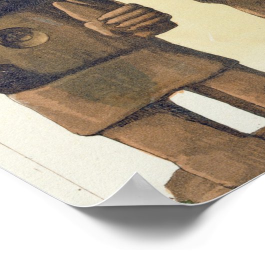 Aztec Idols, Mexico (kleurenlithograaf) Poster (Hoek)