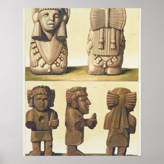 Aztec Idols, Mexico (kleurenlithograaf) Poster (Voorkant)