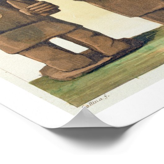 Aztec Idols, Mexico (kleurenlithograaf) Poster (Hoek)