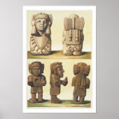 Aztec Idols, Mexico (kleurenlithograaf) Poster (Voorkant)