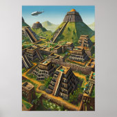 Aztec in de berg | AI Art Poster (Voorkant)