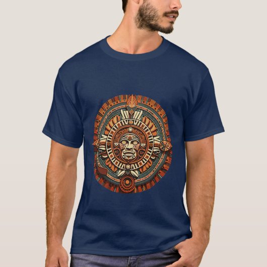 Aztec, Inca en Maya Ancient Symbol T-Shirt (Voorkant)