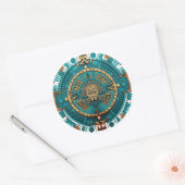 Aztec, Inca en Maya Ancient Symbool Ronde Sticker (Envelop)