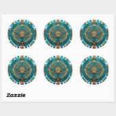 Aztec, Inca en Maya Ancient Symbool Ronde Sticker (Vel)