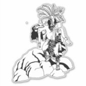 Aztec Indian warrior and princess mexican art Sticker (Voorkant)