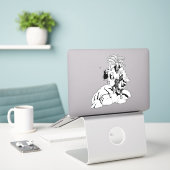 Aztec Indian warrior and princess mexican art Sticker (Laptop op bureau)