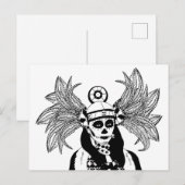 Aztec Indische dag van de dode skelet man kunst Briefkaart (Voorkant / Achterkant)