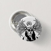 Aztec Indische dag van de dode skelet man kunst Ronde Button 3,2 Cm (Voorkant /achterkant)