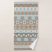 Aztec Influence Pattern Blue Cream Terracottas Badhanddoek (Badhanddoek)