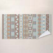 Aztec Influence Pattern Blue Cream Terracottas Badhanddoek (Badhanddoek)