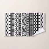 Aztec Influence Pattern II Black & White Handdoek (Handdoek)